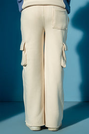 Ivory Cargo wide leg Sweatpant (Unisex)