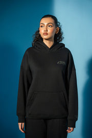 Black Bold Puff Comfort Hoodie Matching Set (Unisex)