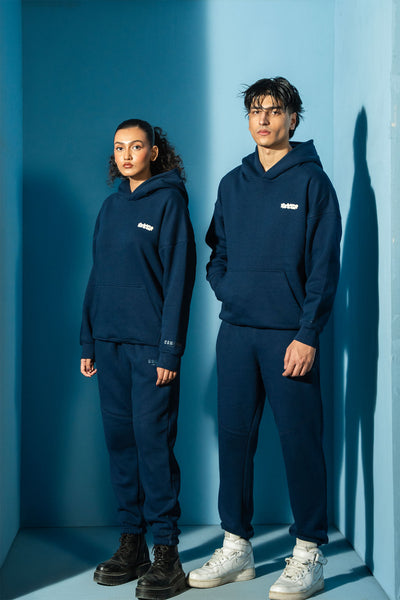 Blue Navy Comfort hoodie Matching Set (Unisex)