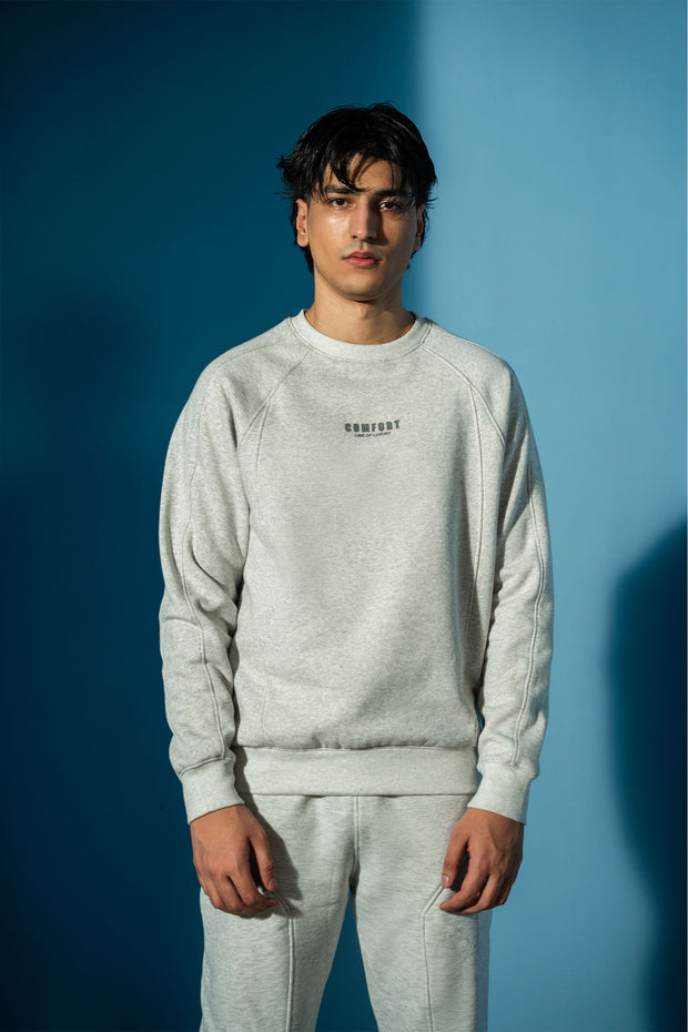 Heather Gray Panel Crewneck Sweatshirt Matching Set (Unisex)