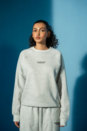 Heather Gray Panel Crewneck Sweatshirt Matching Set (Unisex)